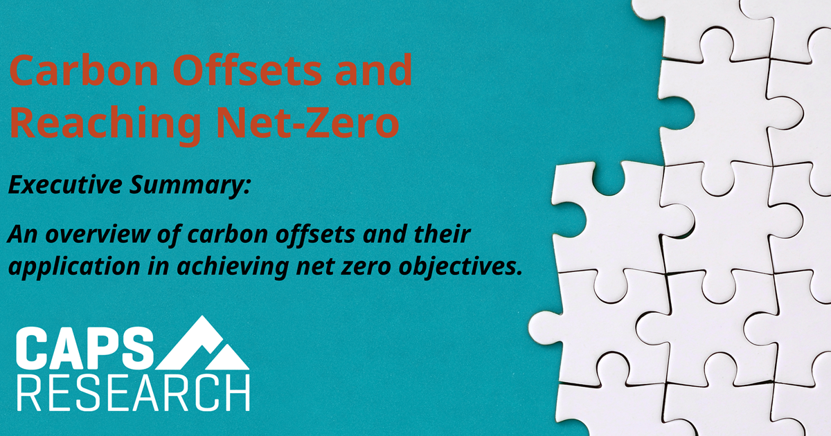 CAPS Research Article - Carbon Offsets and Reaching Net-Zero